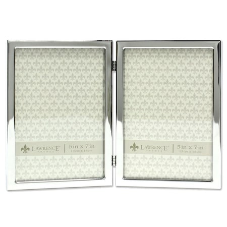 Blueprints 5 x 7 in. Hinged Double Picture Frame, Silver BL3572635